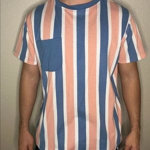 Multi-color Men’s Original Use (Target) Short Sleeve Shirt -Pink, Blue, White